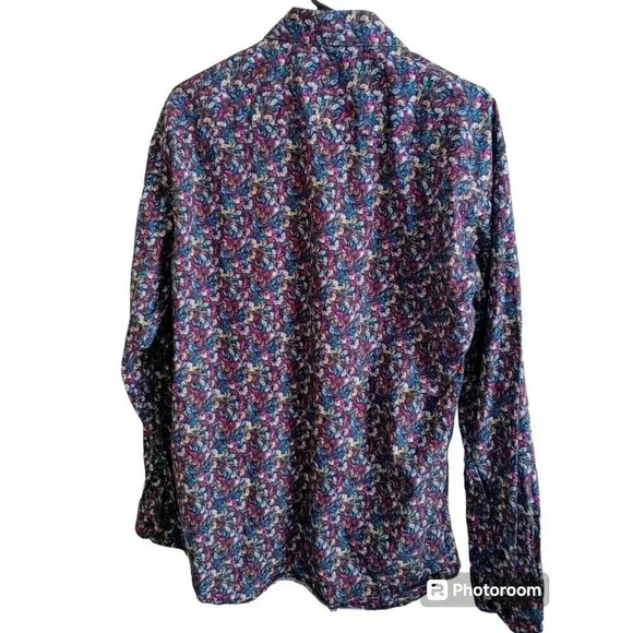 Jared Lang Button Up Shirt Abstract Multicolor Long Sleeve Men's 2XL - Picture 2 of 5
